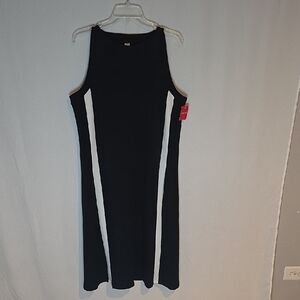 SPANX Black and White Midi Dress